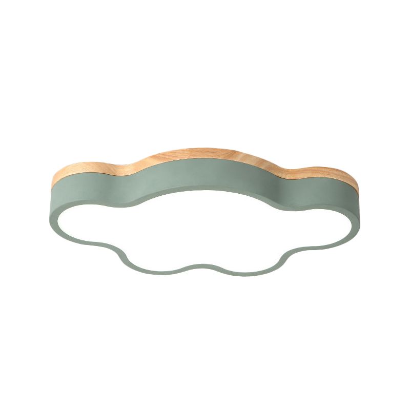 Plafonnier LED en forme de nuage plat, plafonnier nordique en acrylique, pour chambre de bébé, soin des yeux