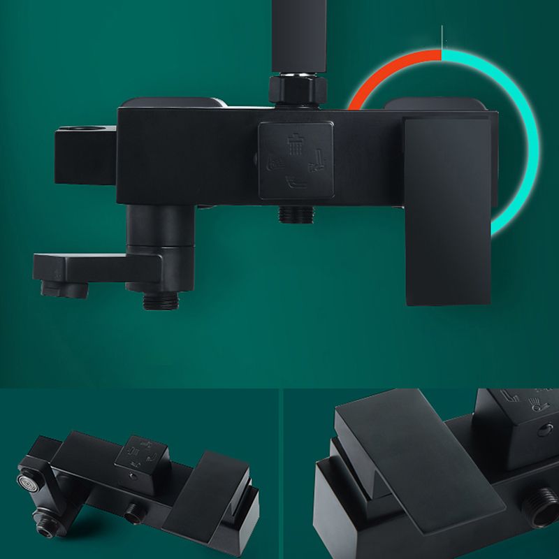 Contemporary Style Shower System Spot Resist Wall Mounted Copper Shower System