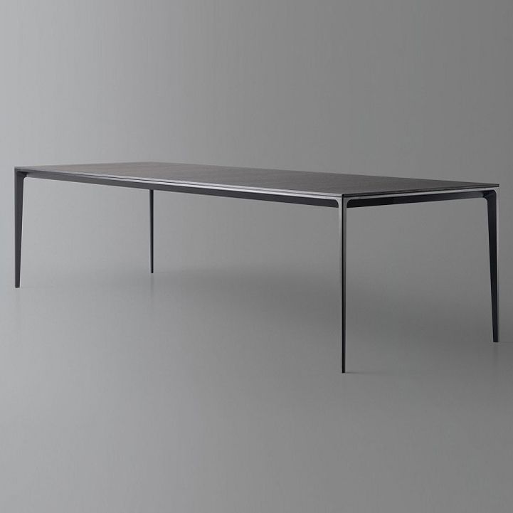 Modern Style Sintered Stone Table 4 Legs Aviation Aluminum Base Rectangle Table for Home