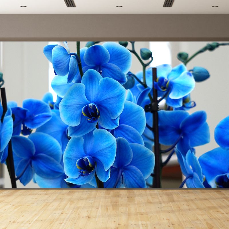 Modern Girl Room Decoration Orchid Mural Wallpaper, Custom Size Available