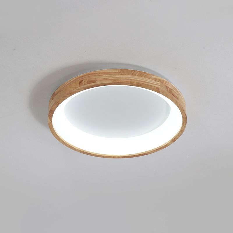 Geometrische LED Flush Licht Nordic Holz Wohnzimmer LED Unterputz Deckenleuchte Licht in Beige