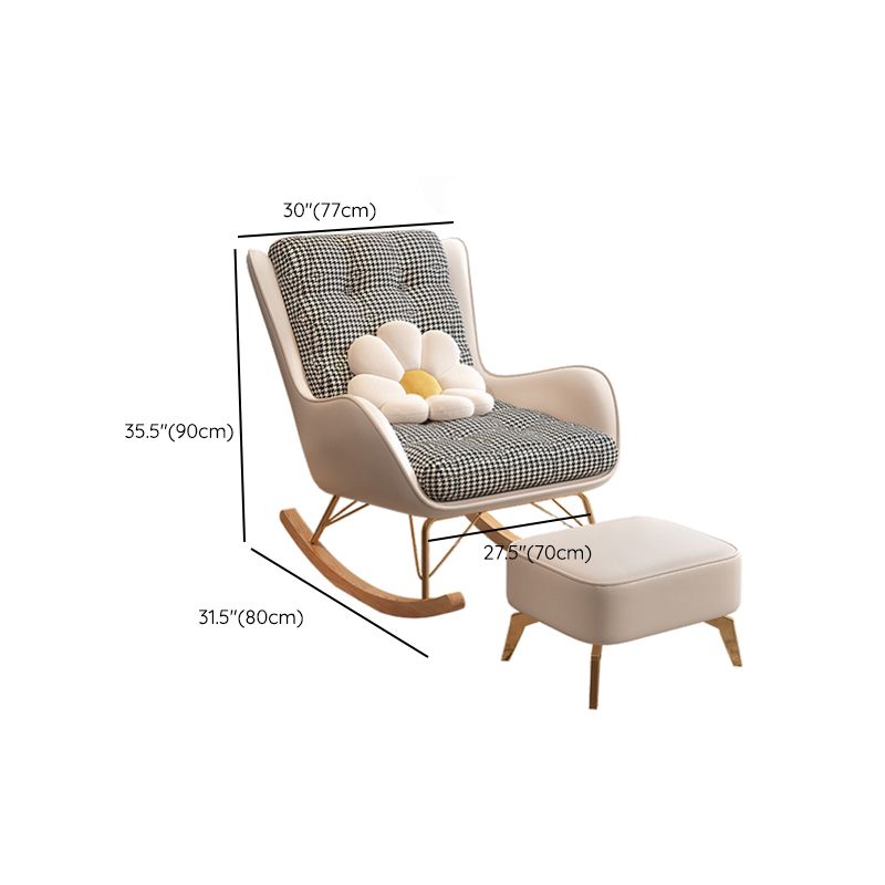 Modern Style Nursery Sofa Rocking Chair Indoor Living Room Rocking Chair with Ottoman