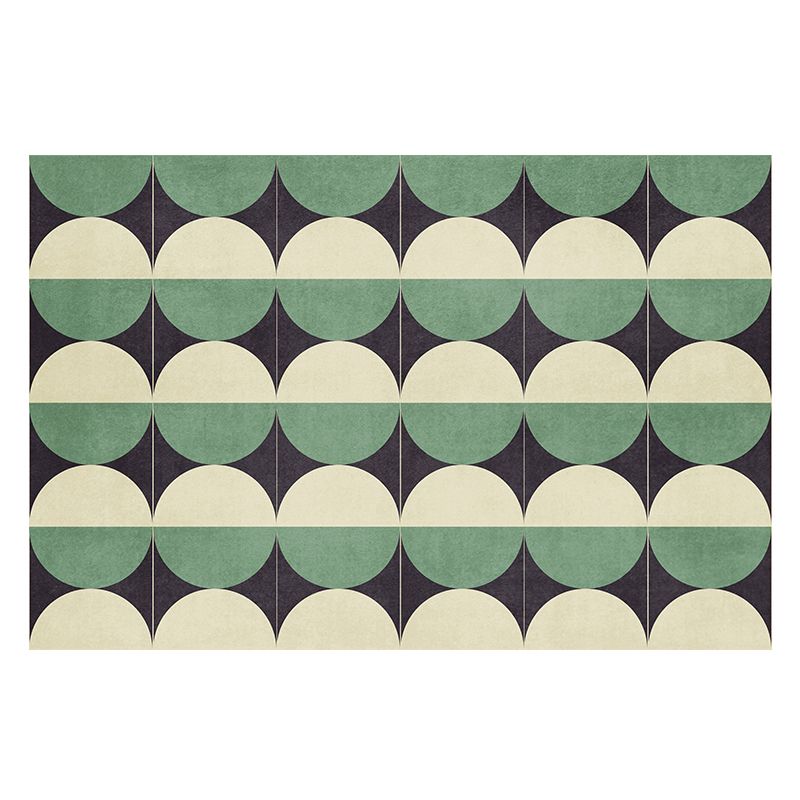 Modern Area Carpet Checkerboard Grid Pattern Rug Washable Polyester Carpet with Non-Slip Backing