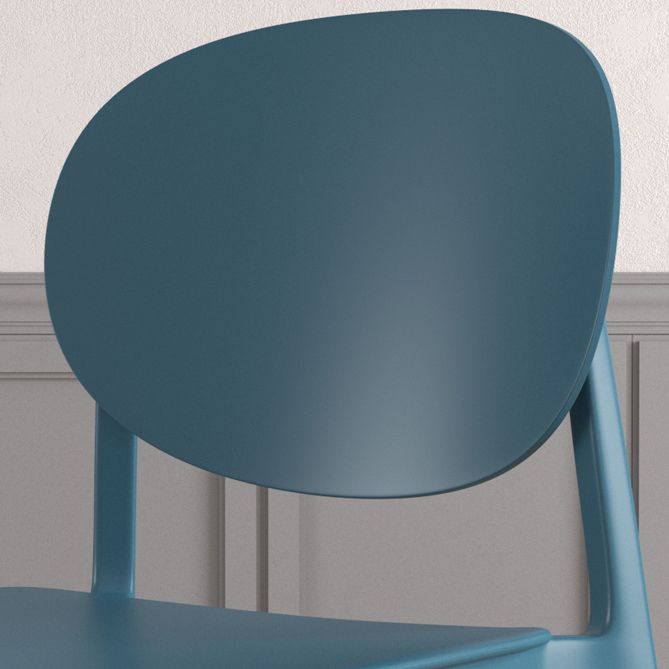 Scandinavian Plastic Armless Chair Open Back Dining Room Chair