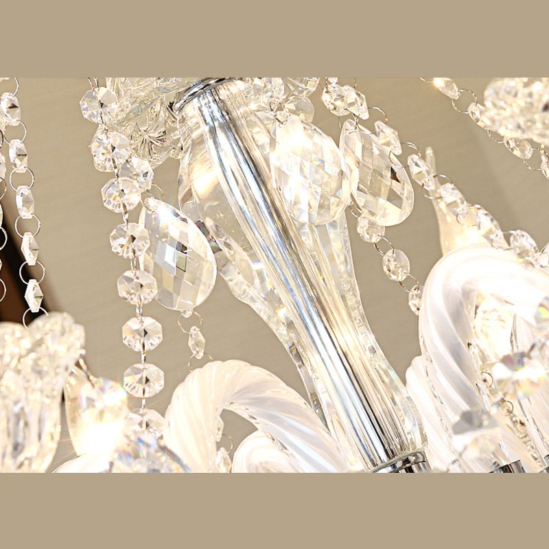 Clear Beveled K9 Crystal Ceiling Hung Fixtures Candlestick Traditional Style Chandelier Lamp