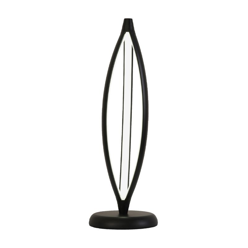 Minimalist LED Task Lighting White/Black Oblong Night Table Lamp with Acrylic Shade, White/Warm Light