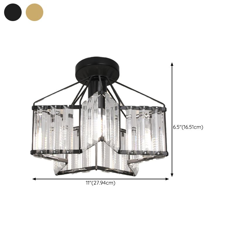 Modern Ceiling Light Creative Flush Mount Ceiling Light Fixture with Crystal Shade