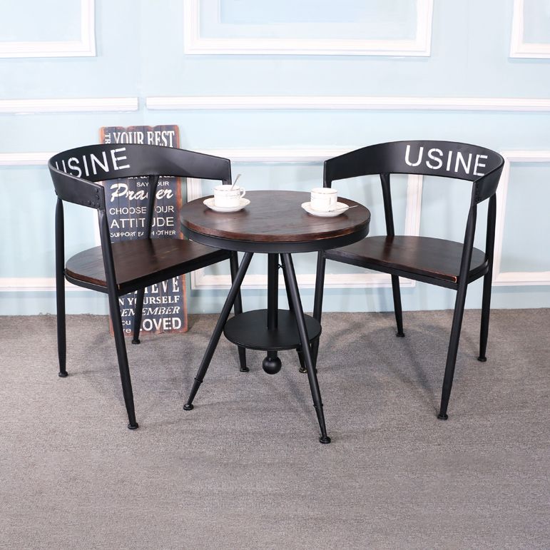 Chaise de salle à manger industrielle 21 '' Plaide latéral à dos ouvert de largeur avec des jambes en métal pour un usage domestique