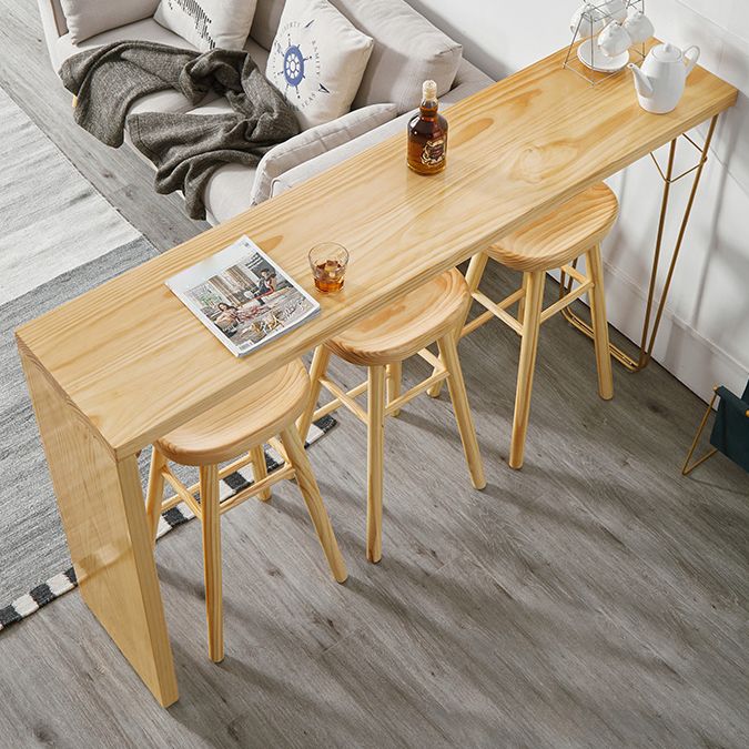 Indoor Contemporary Bar Dining Table Rectangle Bar Table with Pine Wood Frame