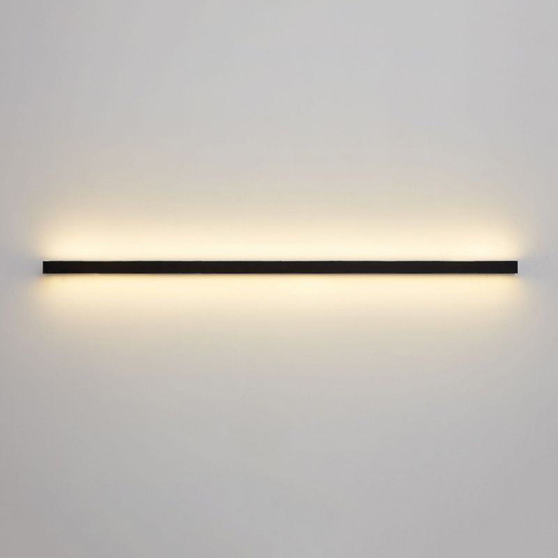 1 Licht linearer Schatten Wandleuchten moderner einfacher Stil Metallwandbeleuchtung in Schwarz