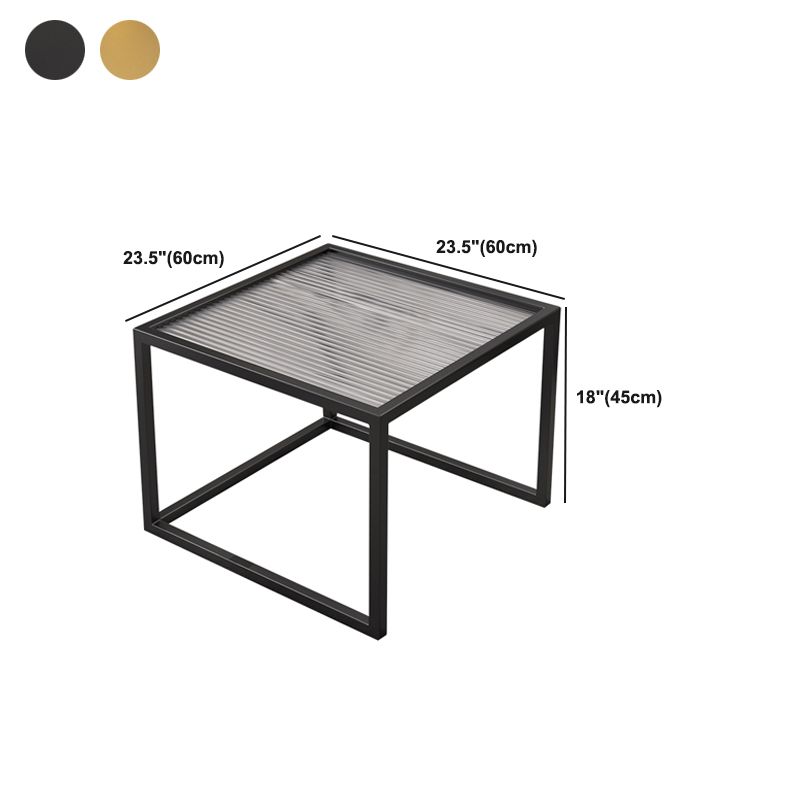 Square Minimalist Coffee Table Open Shelf Cocktail Table for Living Room
