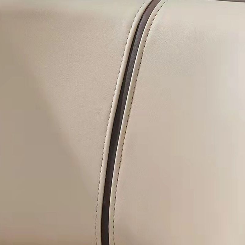 Contemporary Wingback Dining Chair PU Leather Armless Chair with Metal Legs