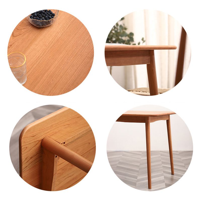 Table à manger en bois cerise moderne 4 jambes table en bois massif pour la maison