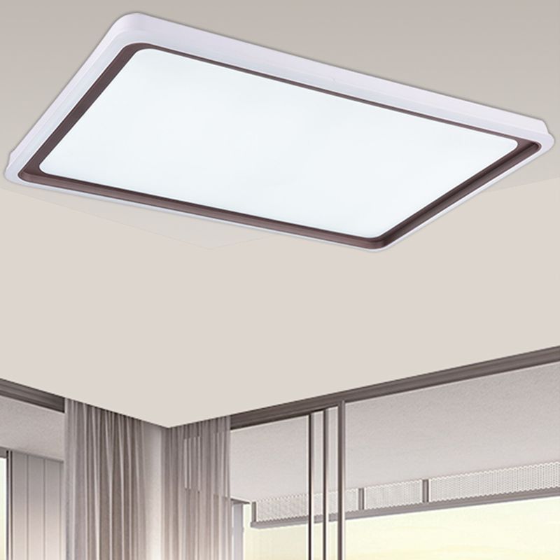 Acrylic Geometric Shaped Ceiling Lighting Simple Coffee and White LED Flush Mount Light