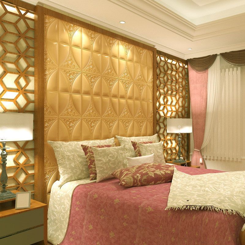 Modern Style Plastic Wall Panel Living Room Peel and Stick 3D Wall Paneling