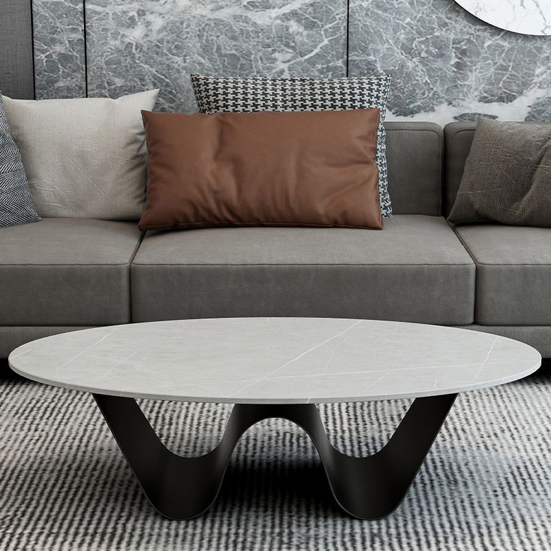 Glam Abstracts Cocktail Table Oval Coffee Cocktail Table for Home