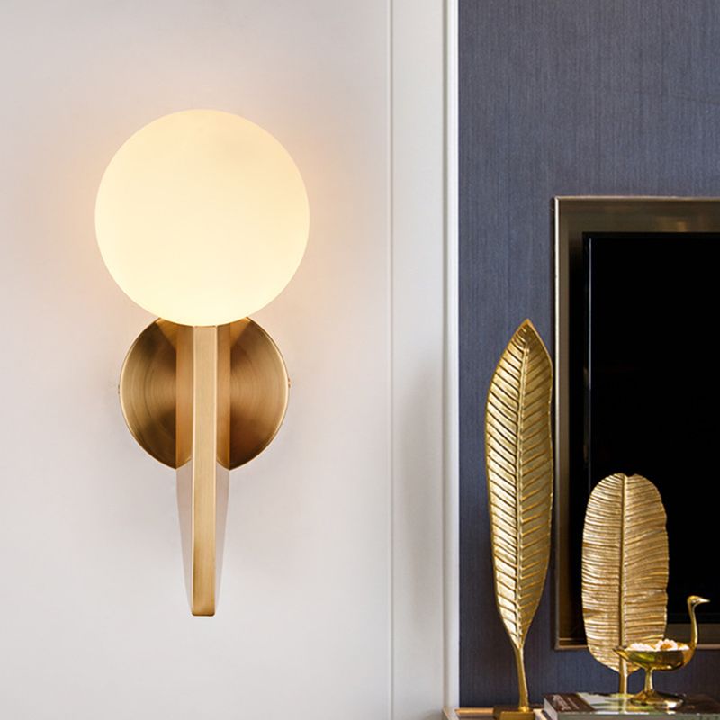 Modern Style Wall Mount Light Household Glass Shade Wall Sconce Light for Bedroom