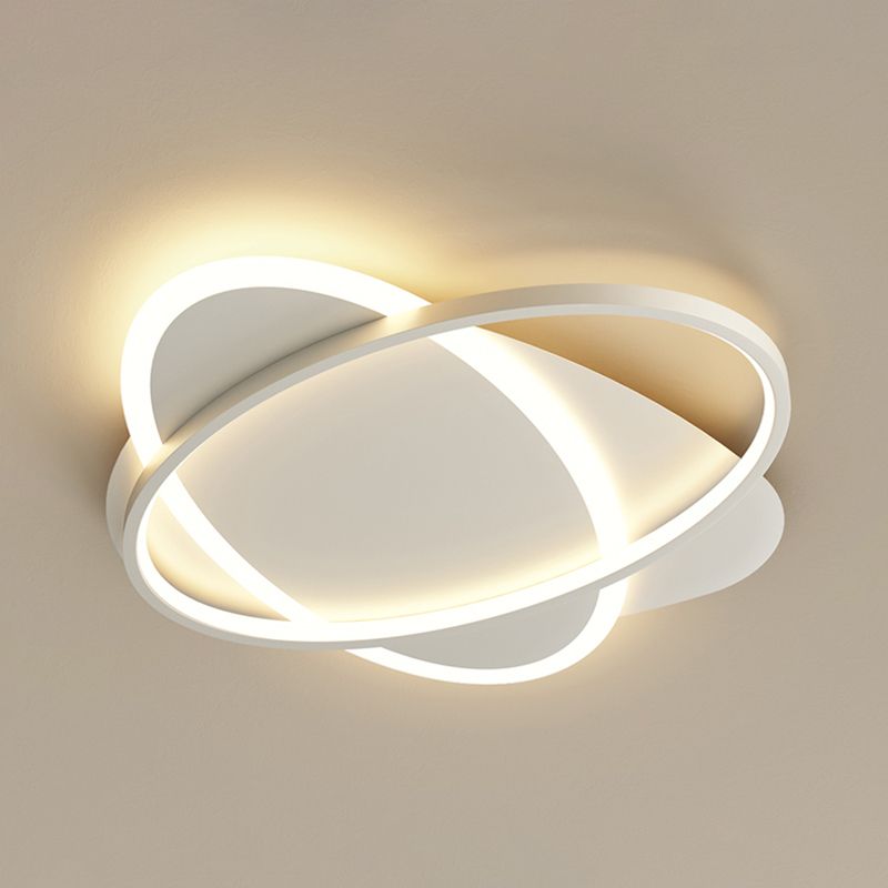 Lámparas de techo empotradas con forma ovalada de metal, estilo moderno, 2 luces