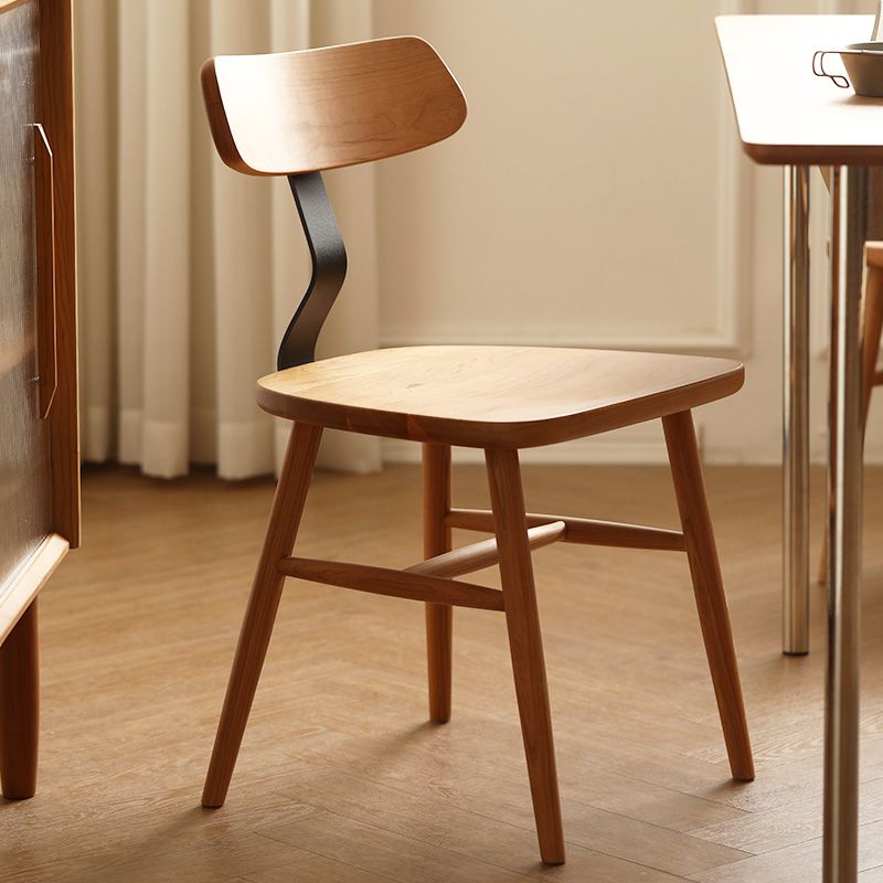 Industrial Style Side Chair Solid Wood Indoor Dining Chair for Living Room