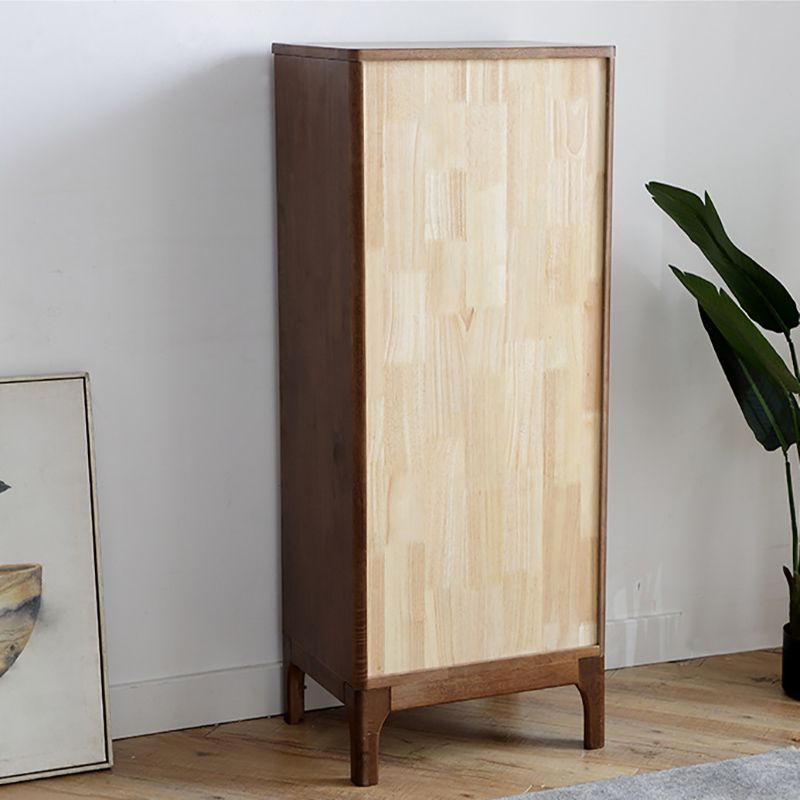 Two Drawer Accent Cabinet Rectangular Wooden and Glass 1-Door Cabinet
