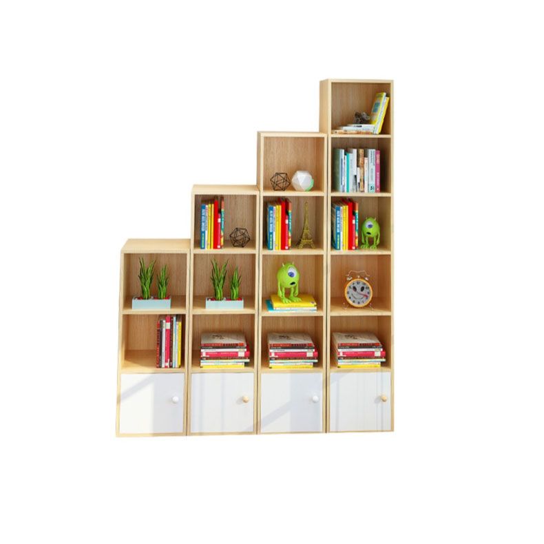 Modern Closed Back Bookshelf Wooden Shelf Bookcase for Study Room