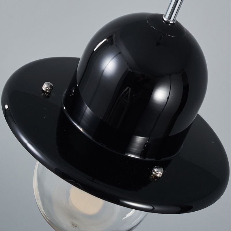 Éclairage de pendentif en verre transparent lampe à suspension à 1 lumière minimaliste pour chambre à coucher