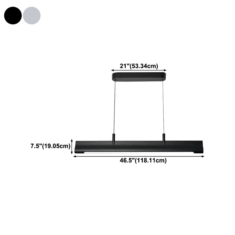 Modern Style Rectangular Shape Island Pendant Metal 1 Light Island Lighting for Bedroom