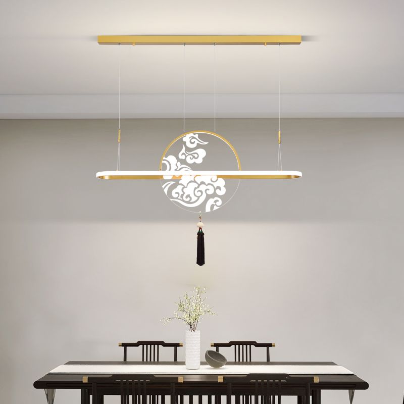 Linear Shape Island Lights Modern Style Metal Two Light Pending Lighting Fixtures