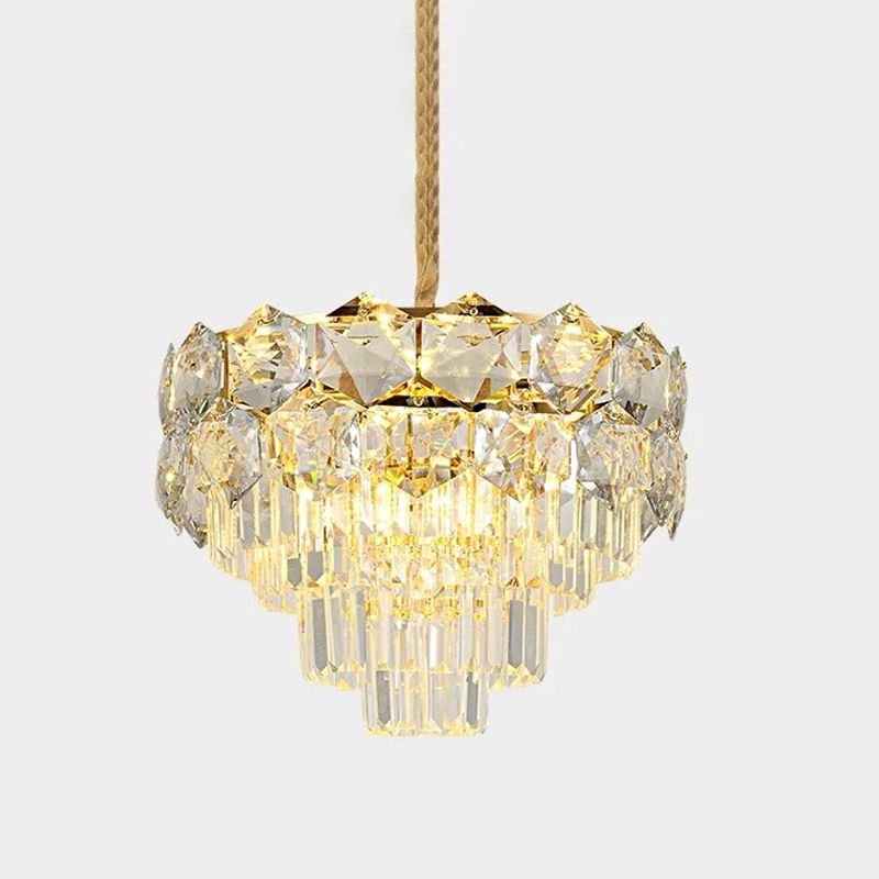 K9 lampadario in oro in oro cristallino conico conico 8/11 luci tradizionali a soffitto a sospensione per camera da letto