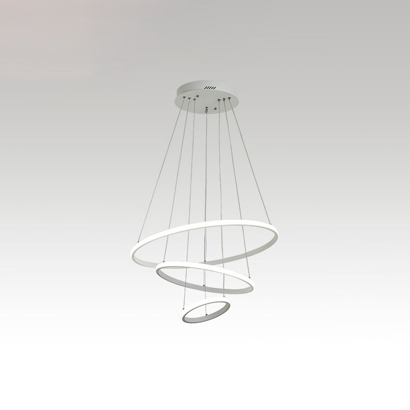Minimalist Halo Hanging Lighting Acrylic 3-Head Restaurant LED Chandelier Pendant Light
