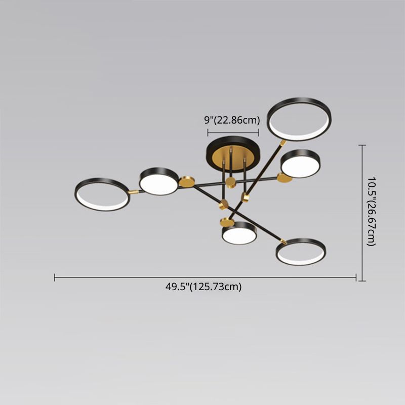 Moderne LED-inbouwlamp Metalen Starburst-plafondmontagelamp voor woonkamer