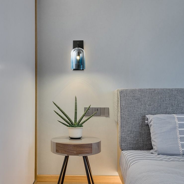Glass Shaded Wall Sconce Lighting Simplicity Style Wall Mount Lighting for Bedroom