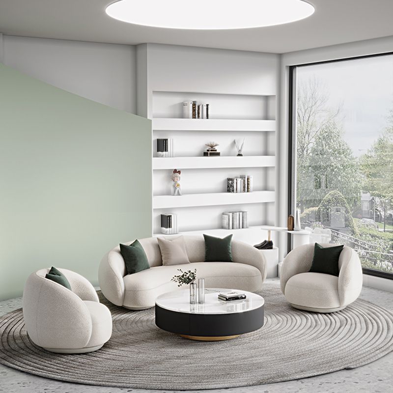 Contemporary Sloped Arm Sofa 28.34 Feet Tall Curved Sofa for Living Room