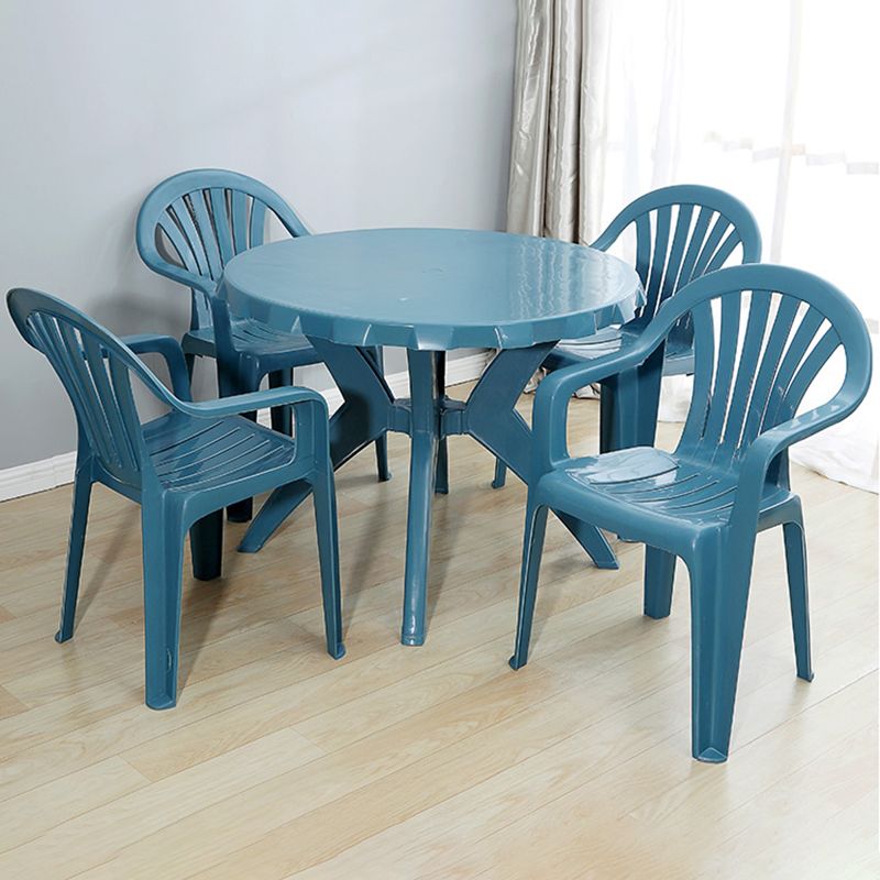 Modern Plastic Dining Arm Chairs Home Stackable Windsor Dining Armchair