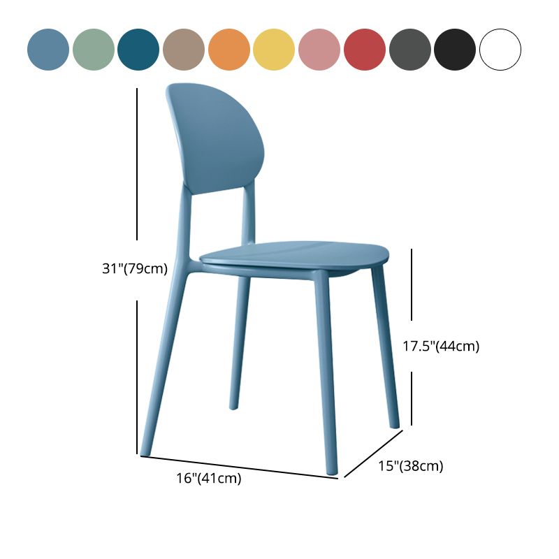 Contemporary Style Side Chair Plastic Open Back Dining Side Chair