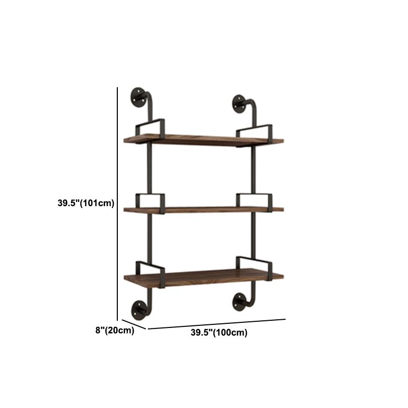 7.87"W Bookshelf Industrial Style Wall Mounted Bookcase for Home Study Room