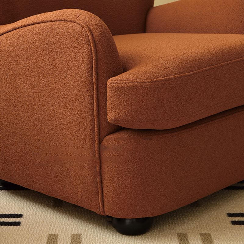 Mid-Century Modern Wingback Chair in Faux Leather/Wool with Tight Back