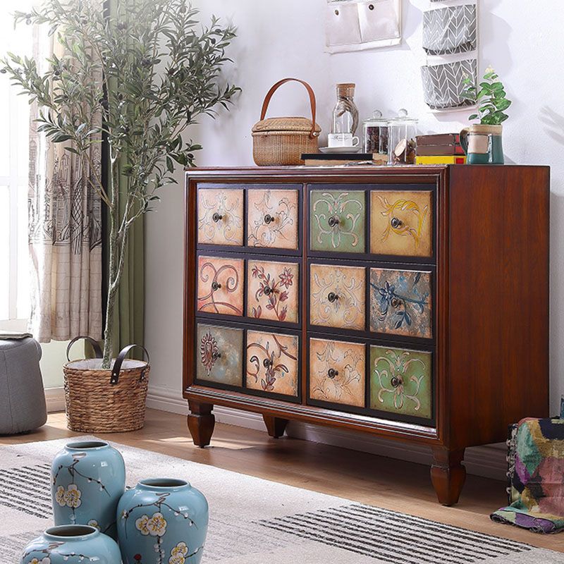 Wooden Storage Chest Modern Style Bedroom Storage Chest Dresser in White and Brown