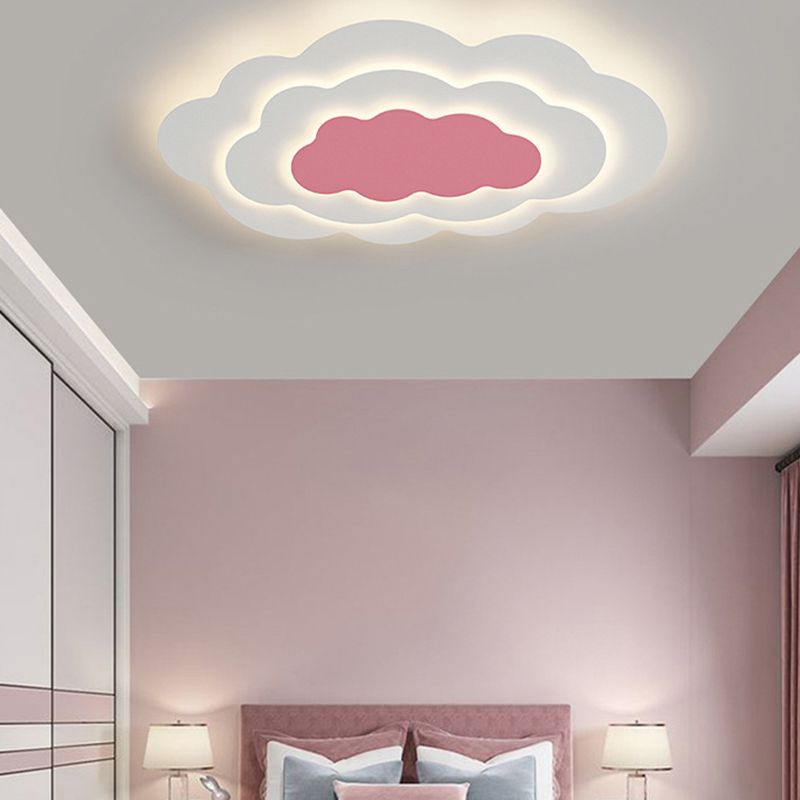 Nordic Style LED Ceiling Light Fixture Cloud Flush Mount with Metal for Bedroom