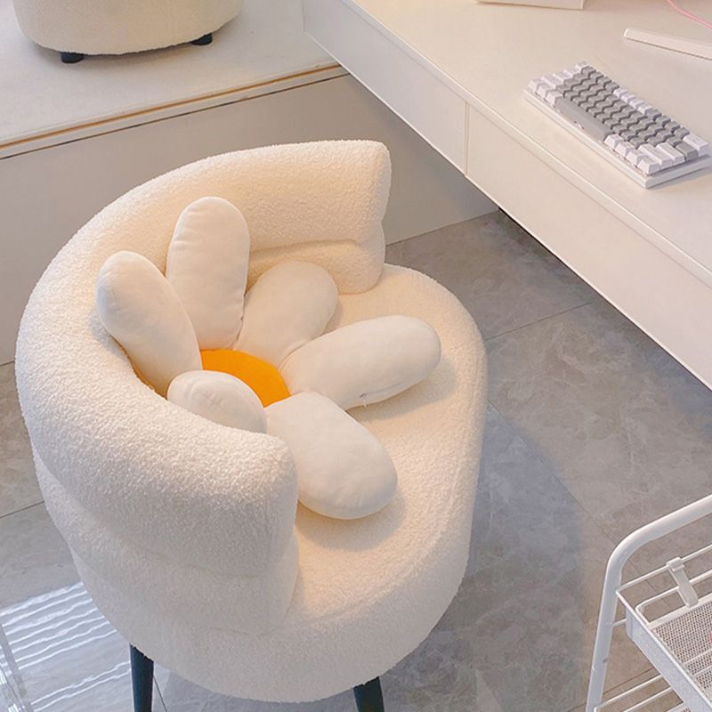 Sewn Pillow Back Chair Solid Color Upholstered Recessed Arms Chair