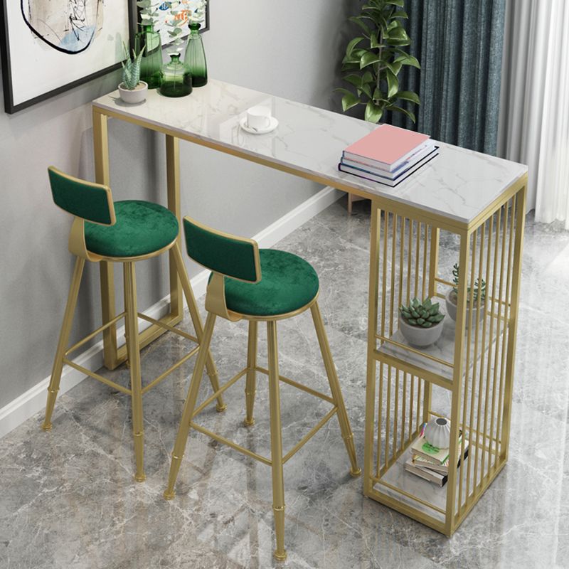 1/3/5 Pieces Bar Table Set Glam Rectangular Table and Stool Set