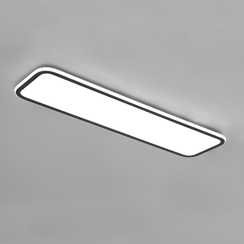 Metal Square Flush Ceiling Light Modern 1 Light Flush Ceiling Light Fixtures in White