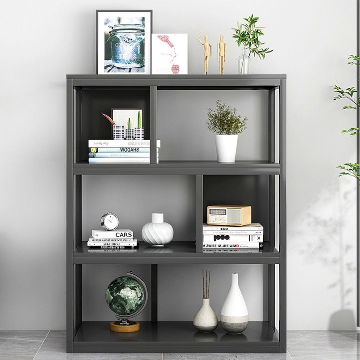 Vertical Metal Frame Etagere Bookshelf Manufactured Wood Shelf Bookcase for Living Room