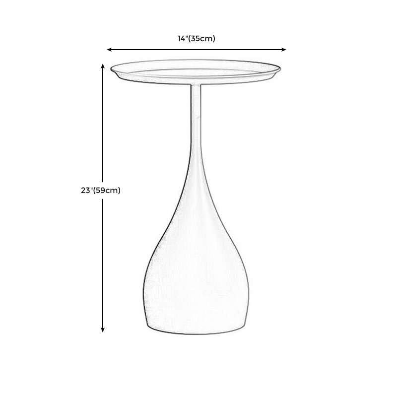 Round Metal/Marble End Table 13.78"/15.75" Wide Pedestal Side Table
