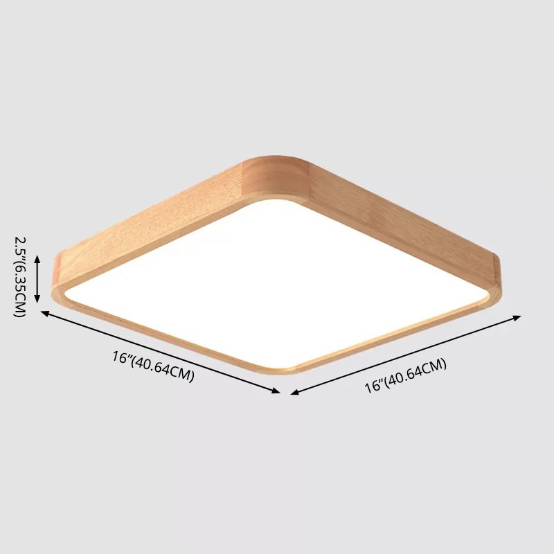 Vierkant plafondmontage lichtarmatuur Eenvoudige houten houten inbouw plafondkroonluchter