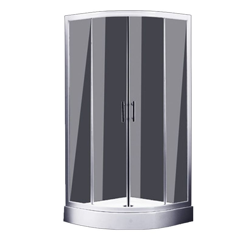 Round Shower Kit Tempered Glass Shower Enclosure with Door Handle
