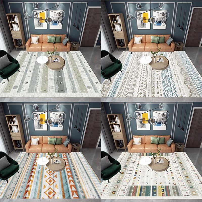 Tapis de tapis à imprimé abstrait multicolore Boho Rapis en intérieur Easy Care Animal Area Washable Area Papet pour chambre