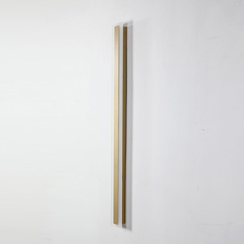 Metal Linear Shape Wall Mount Lighting Modern 1-Light Wall Mount Light Fixture in Gold