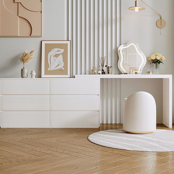 15" Wide Scandinavian Vanity Table Wooden White Make-up Vanity