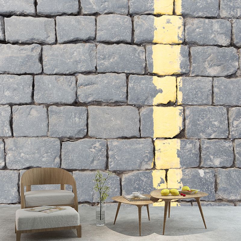 Stone Brick Wall Mural Wallpaper Waterproofing Wall Art, Customized Size Available